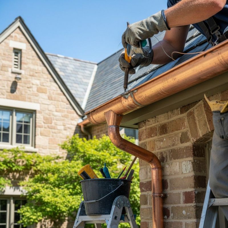 Copper Gutter Replacement detail